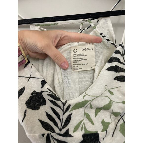 For Days Linen Blend Beach Travel Resortwear Tie Back‎ Dress Small - Picture 4 of 7